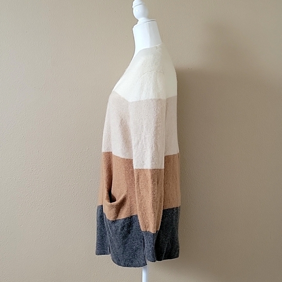 Madewell Womens Kent Colorblock Merino Wool Blend Cardigan Coziest Yarn - Size M - Picture 10 of 11